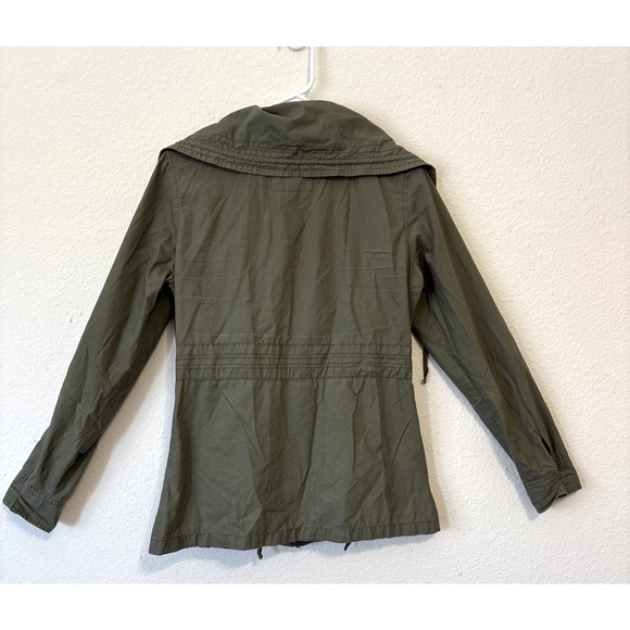 Decree Utility Jacket Women M Olive Green Drawstring Parka Boho Casual‎ - Picture 2 of 6